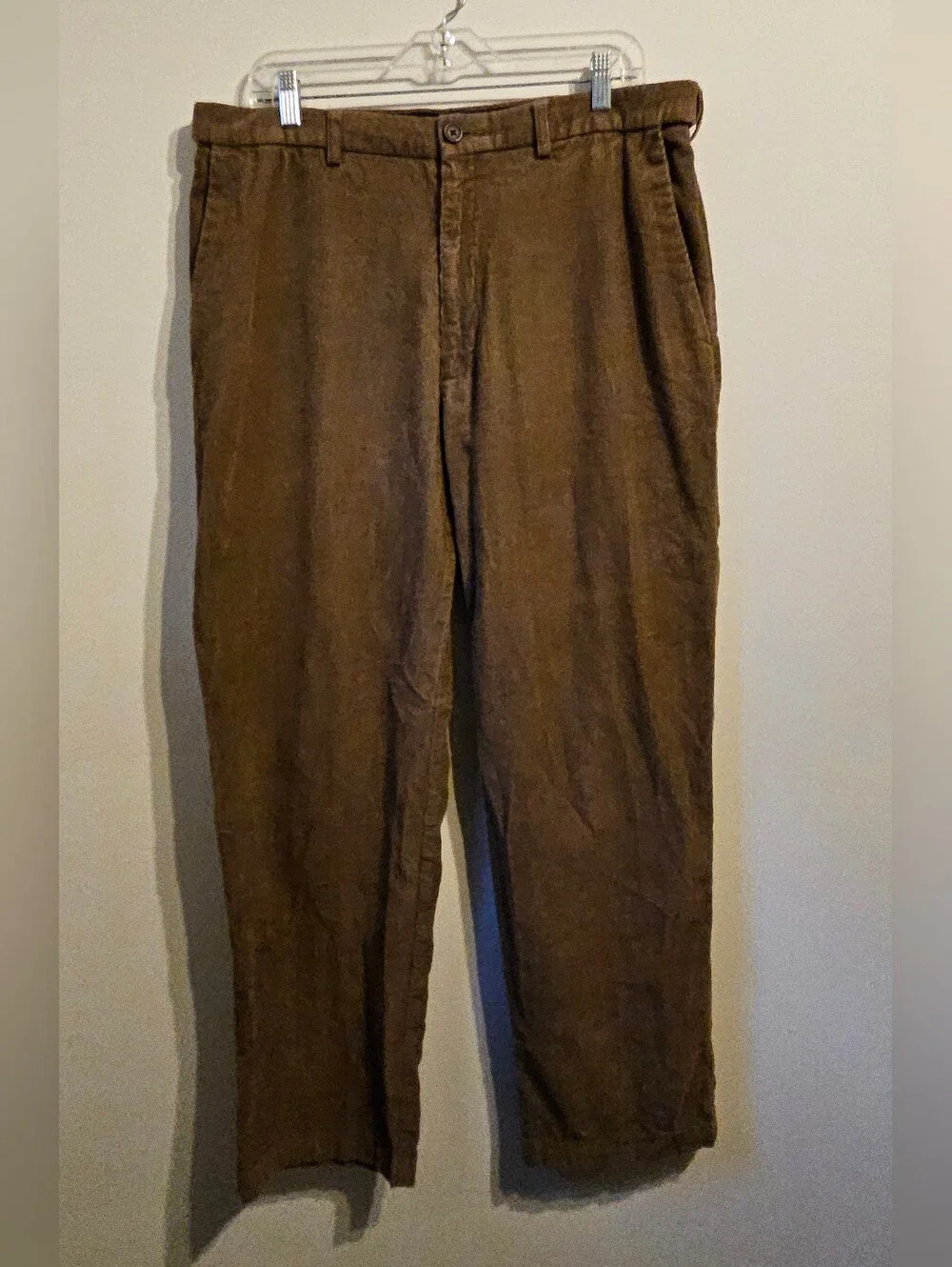 Haggar Tan Corduroy Trousers Pants 38/32 100% Cotton
